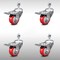 Service Caster 3 Inch SS Red Polyurethane 1/2 Inch Threaded Stem Caster Set Total Lock Brake SCC-SSTSTTL20S314-PPUB-RED-121315-4 - alternate 1
